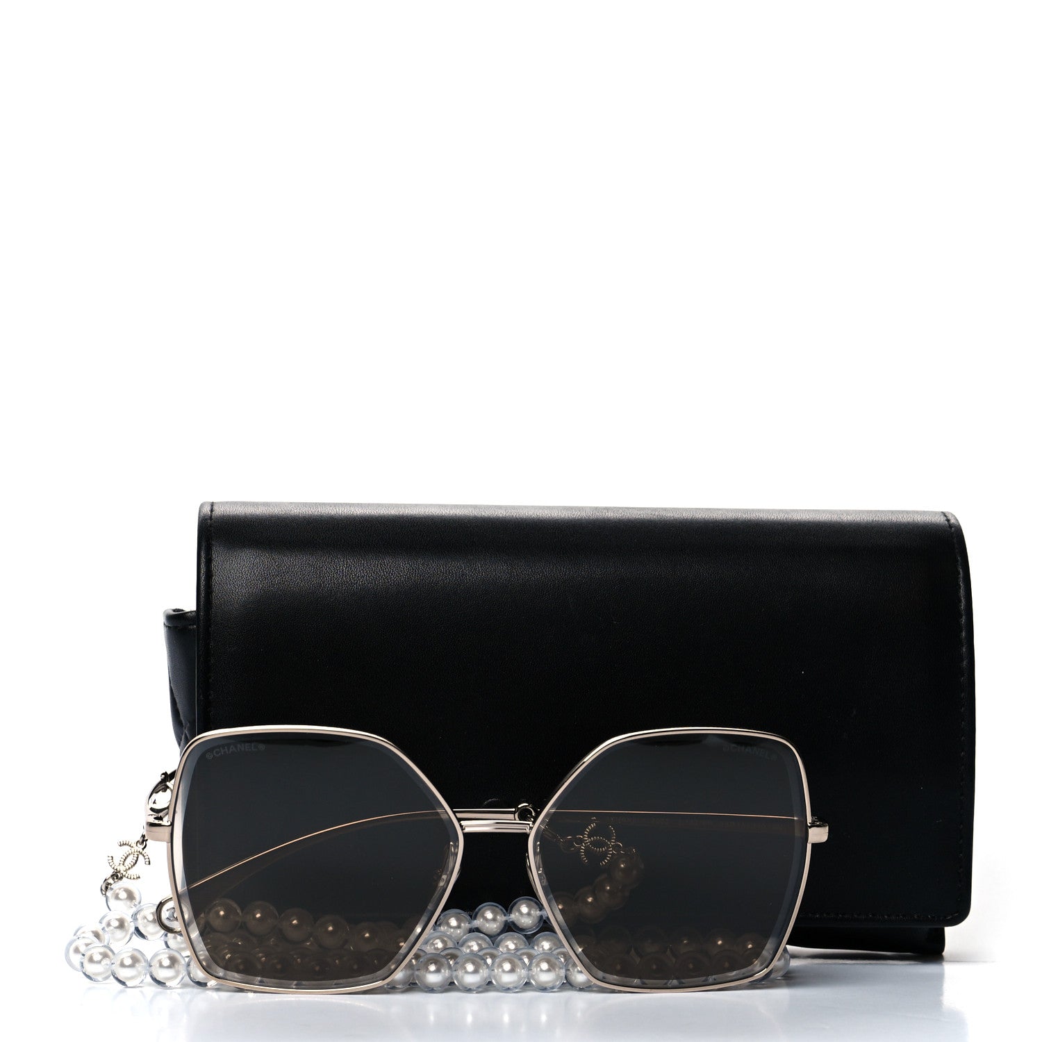 Chanel Butterfly Removable Pearl Chain Sunglasses 4262 Brown 8 of 8