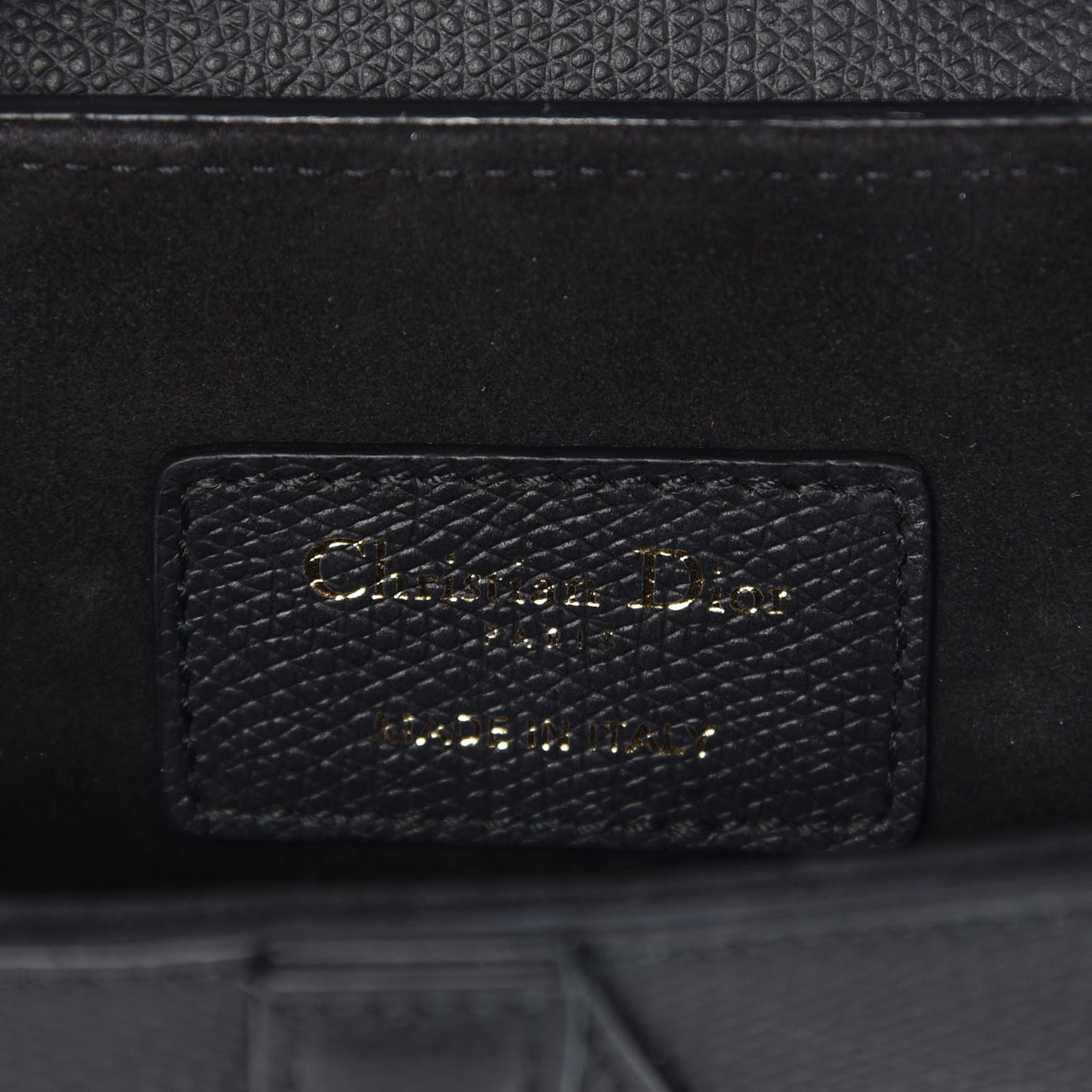 Grained Calfskin Mini Saddle Bag Black