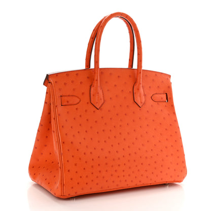 Hermes Ostrich Birkin 30 Tangerine 3 of 11