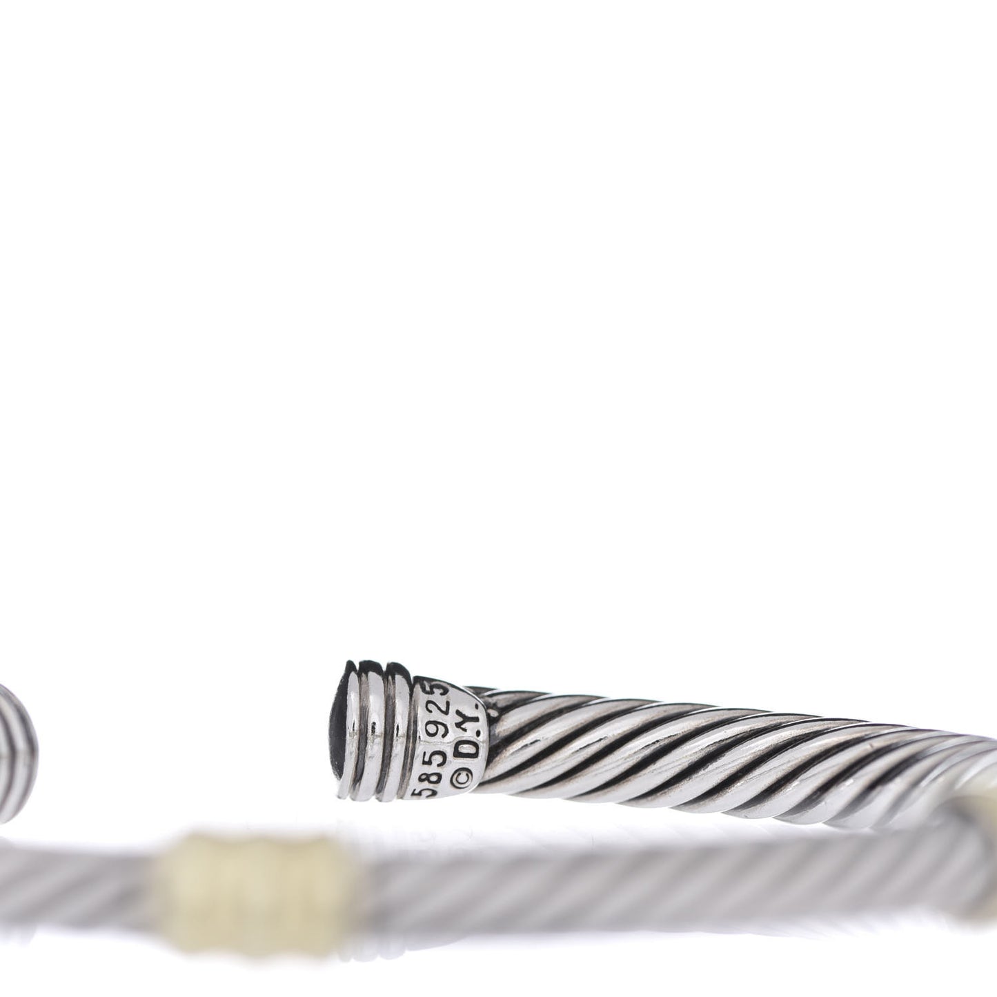 Sterling Silver 14K Yellow Gold 5mm Double Station Cable Classics Bracelet