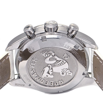 Omega Stainless Steel Alligator Diamond Bezel Mother of Pearl 38mm Speedmaster Chronograph Automatic Watch 324.18.38.40.05.001 4 of 5