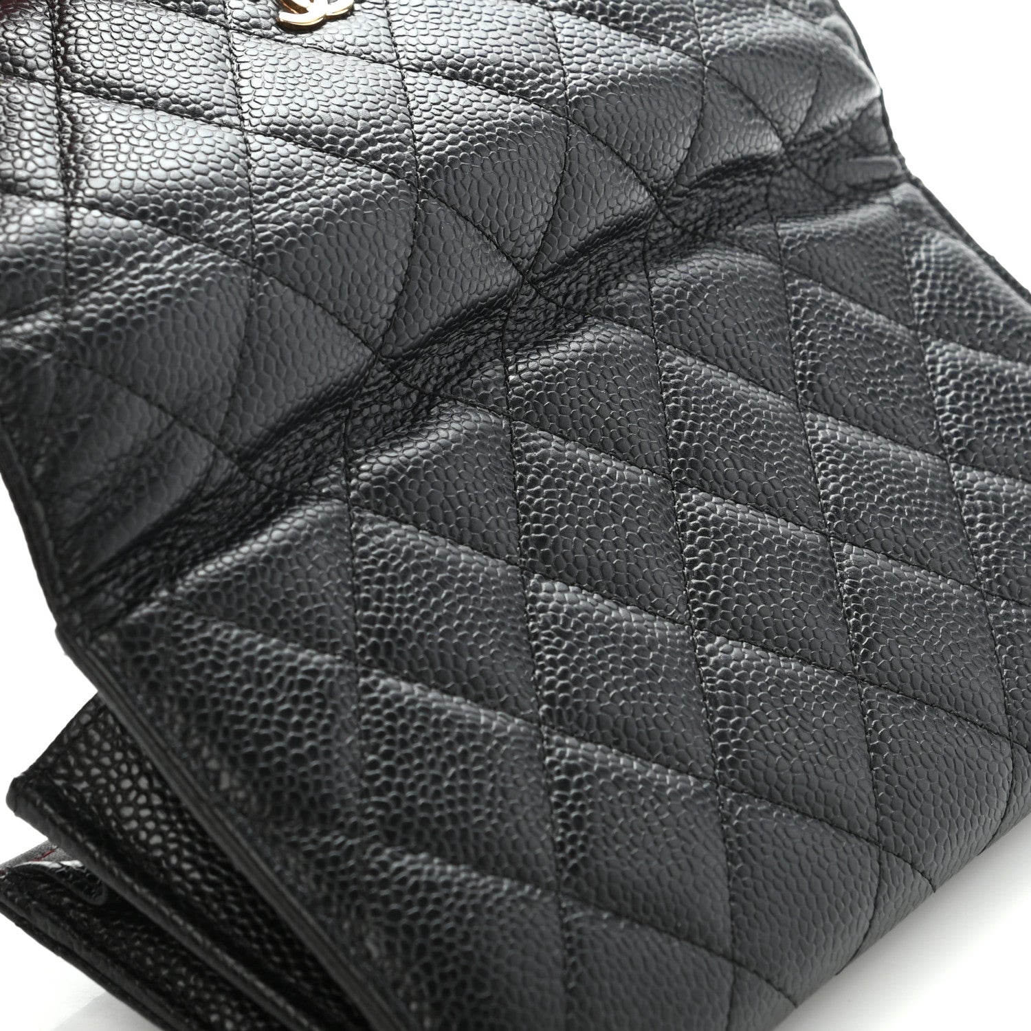 Chanel Caviar Quilted Large Gusset Flap Wallet Black 11 of 16