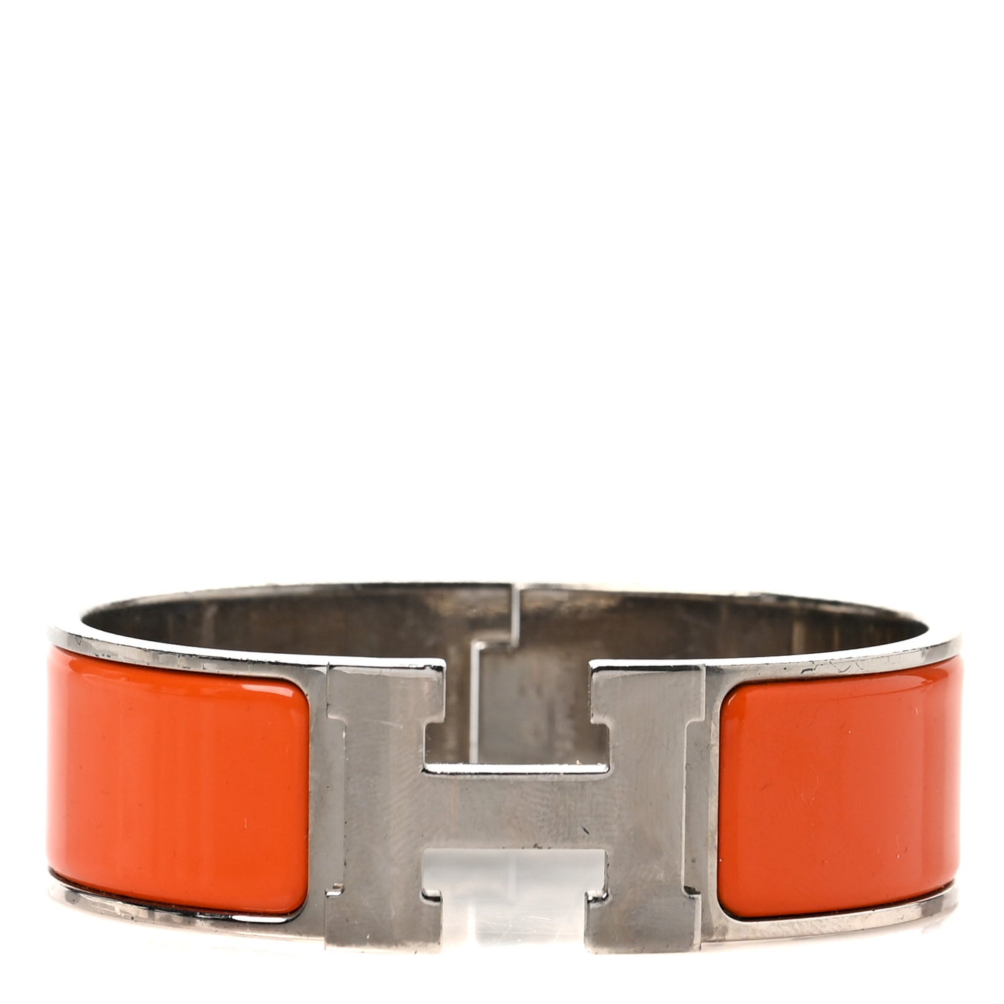 Enamel Wide Clic Clac H Bracelet GM Orange