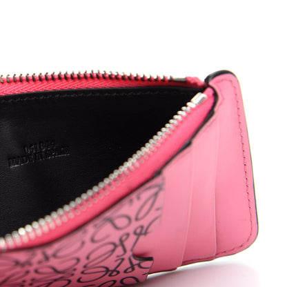 Loewe Engraved Calfskin Anagram Coin Card Holder Wild Rose 7 of 8