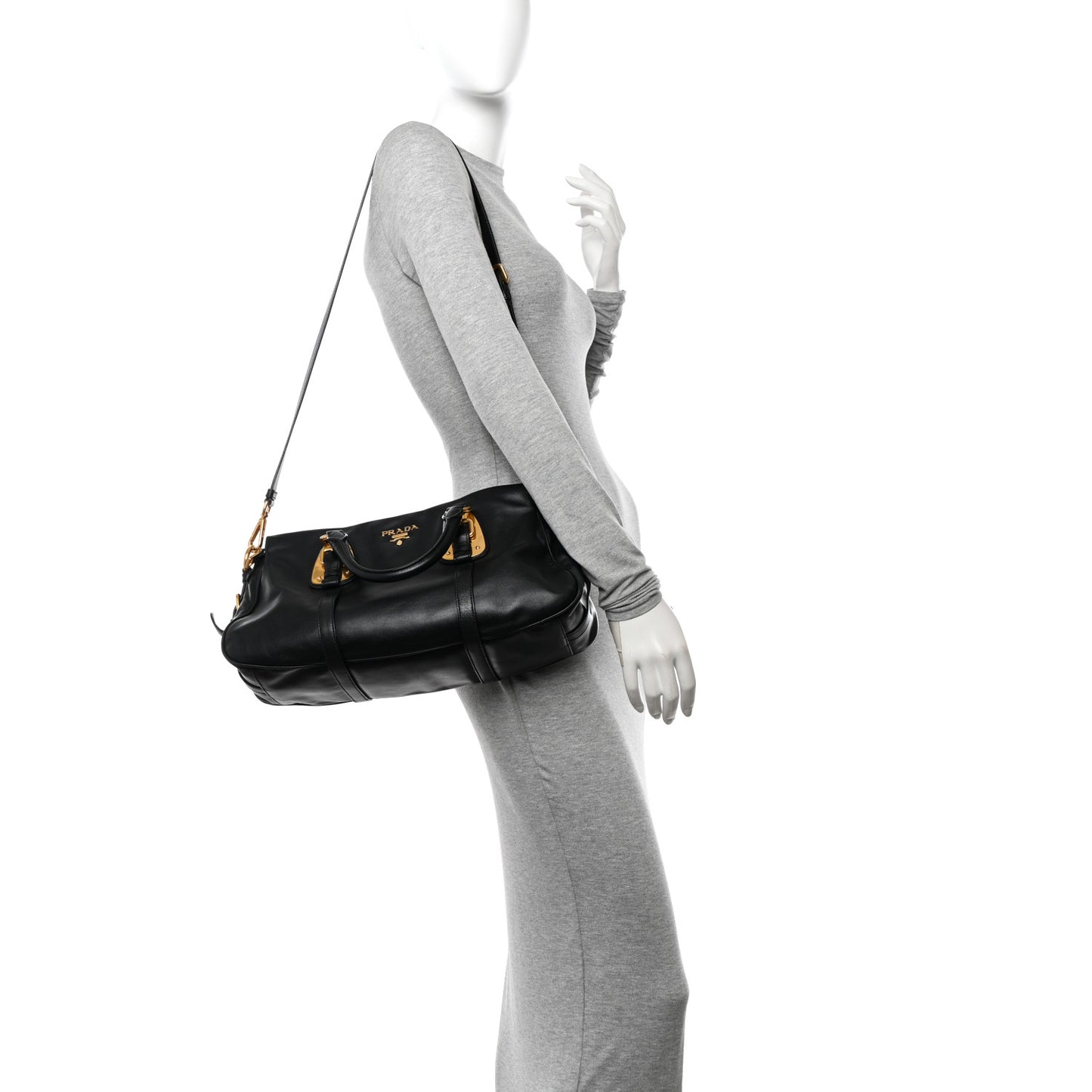 Soft Calf Shopping Satchel Black