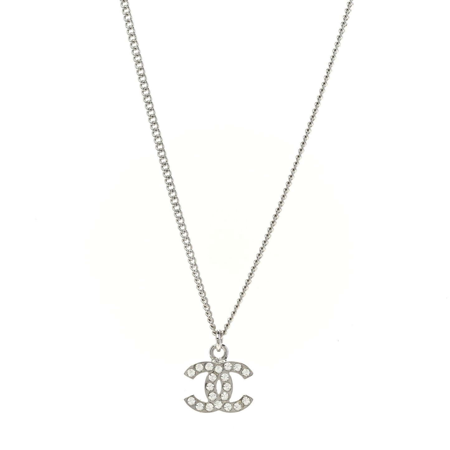 Crystal Timeless CC Necklace Silver