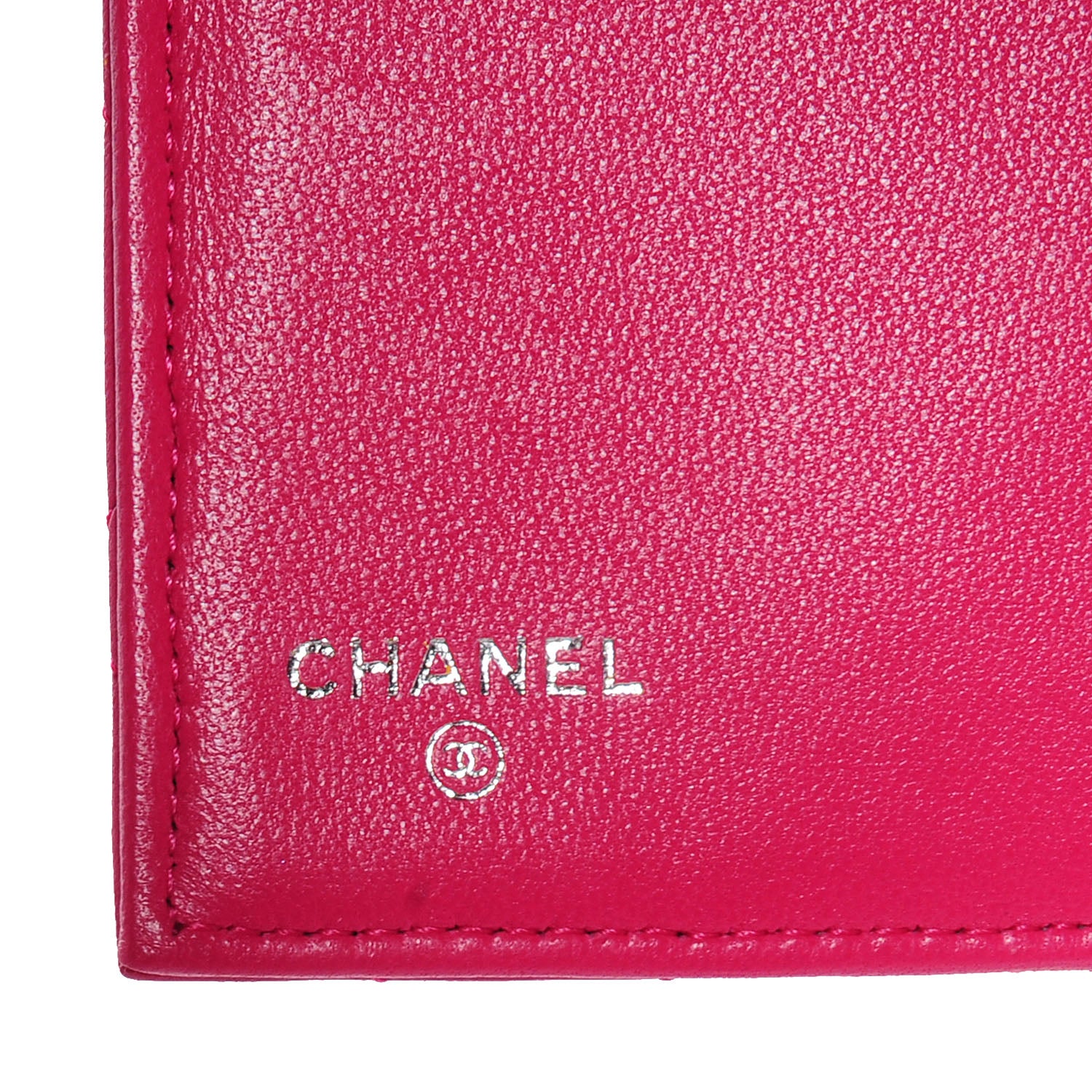 Chanel Lambskin Quilted Large Flap Wallet Dark Pink 7 of 8