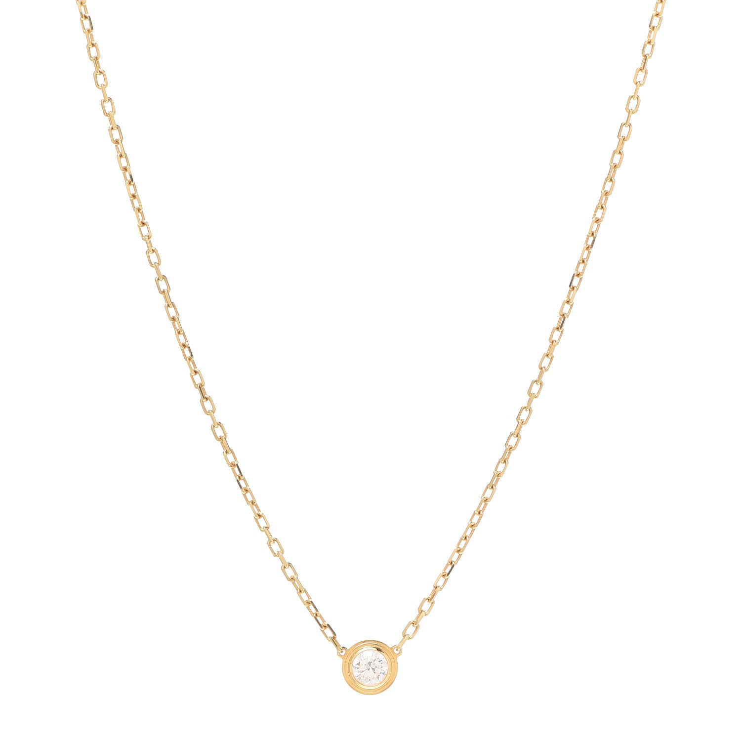 Cartier 18K Yellow Gold Diamond LM D'Amour Pendant Necklace 1 of 6