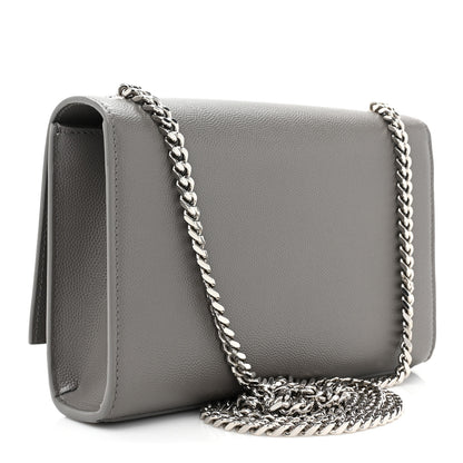 Saint Laurent Grain De Poudre Small Monogram Kate Satchel Storm 3 of 11