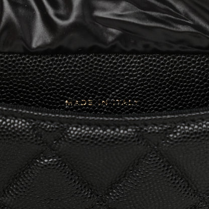 Chanel Caviar Fabric Quilted Foldable Tote With Chain Black Multicolor 10 of 15