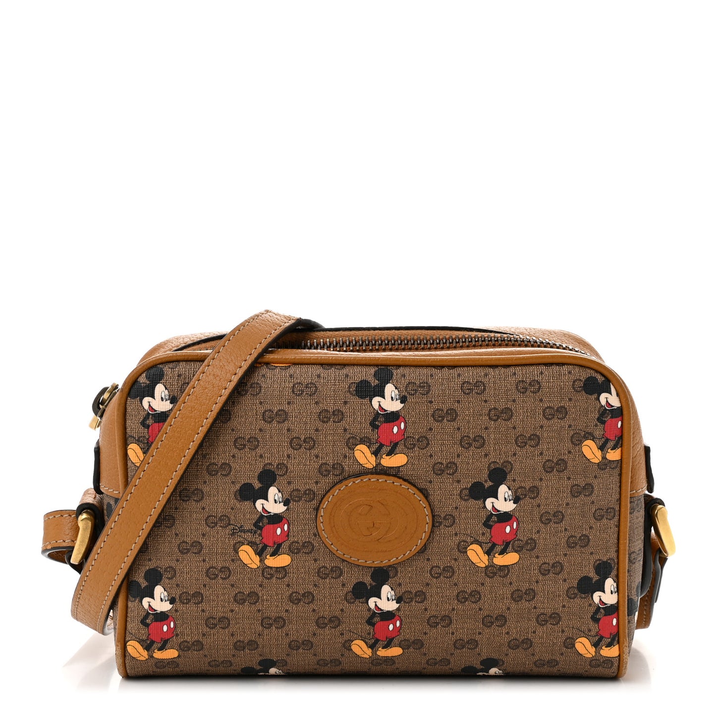 X DISNEY Mini Vintage GG Supreme Monogram Mickey Mouse Shoulder Bag Beige Vintage Sun Oil
