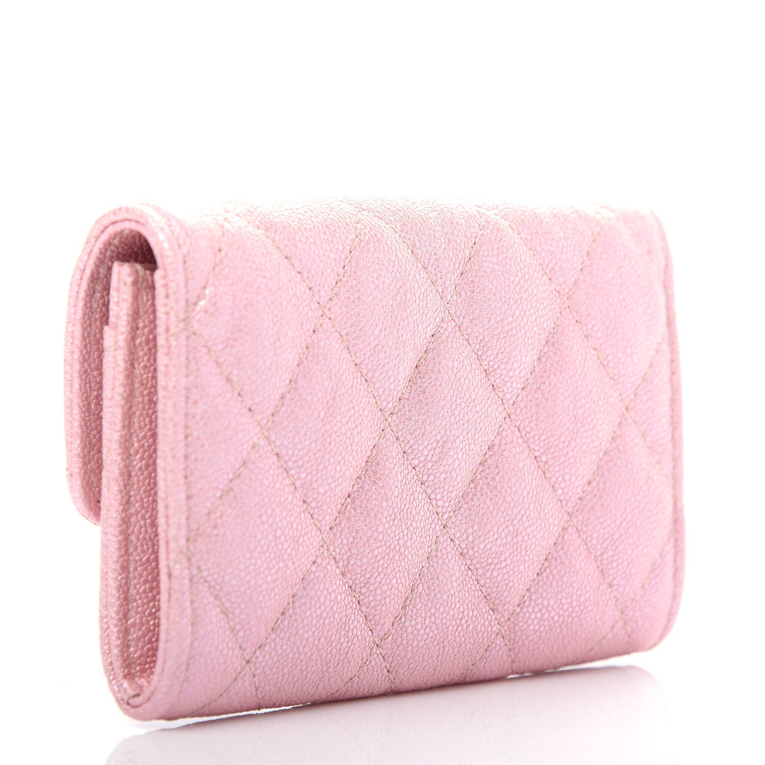 Chanel Iridescent Caviar Quilted Flap Card Holder Rose Pink 3 of 9