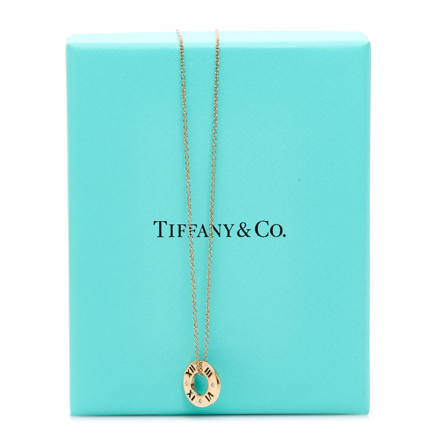 Tiffany 18K Rose Gold Diamond Atlas Pierced Pendant Necklace 6 of 6