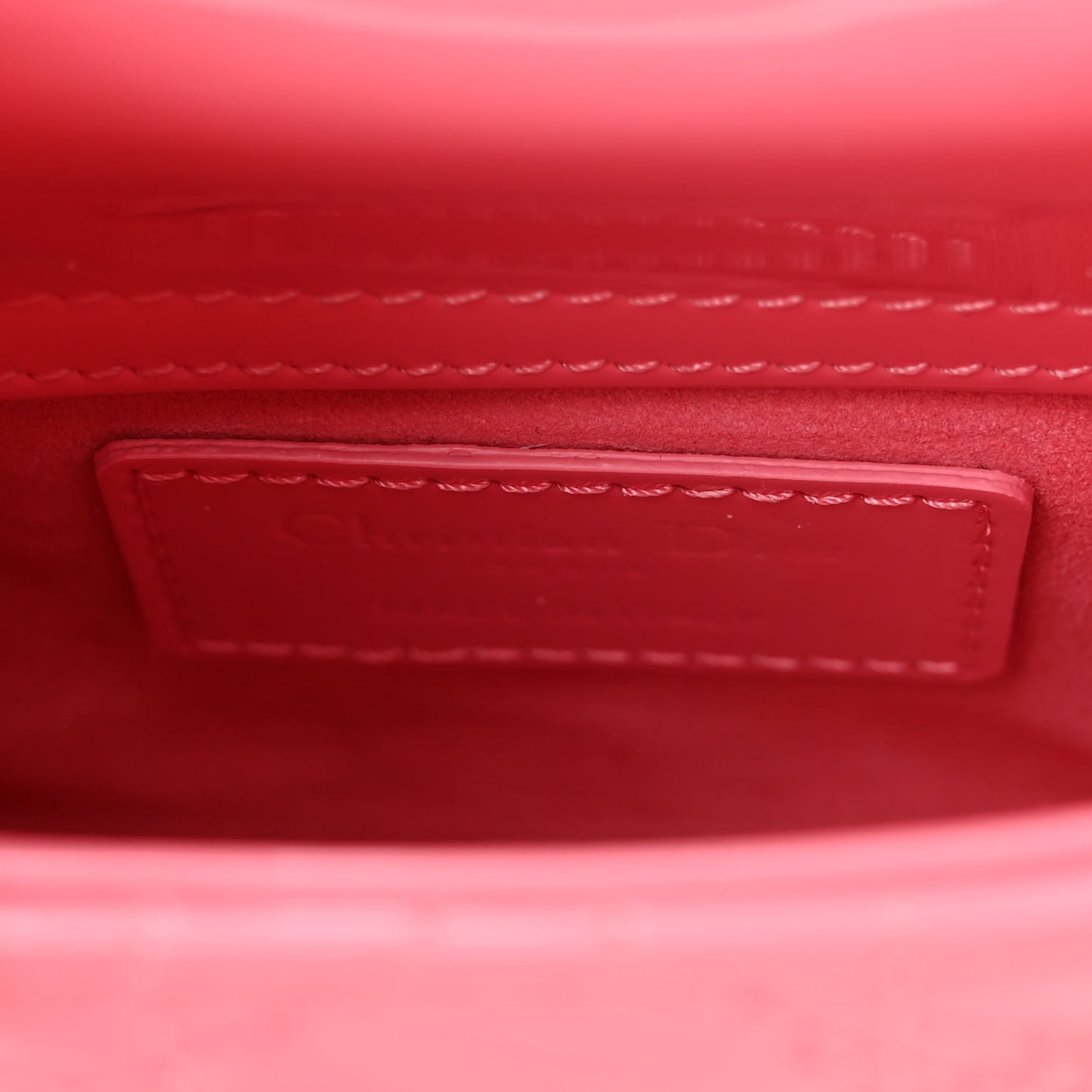 Patent Cannage Micro Lady Dior Peony Pink