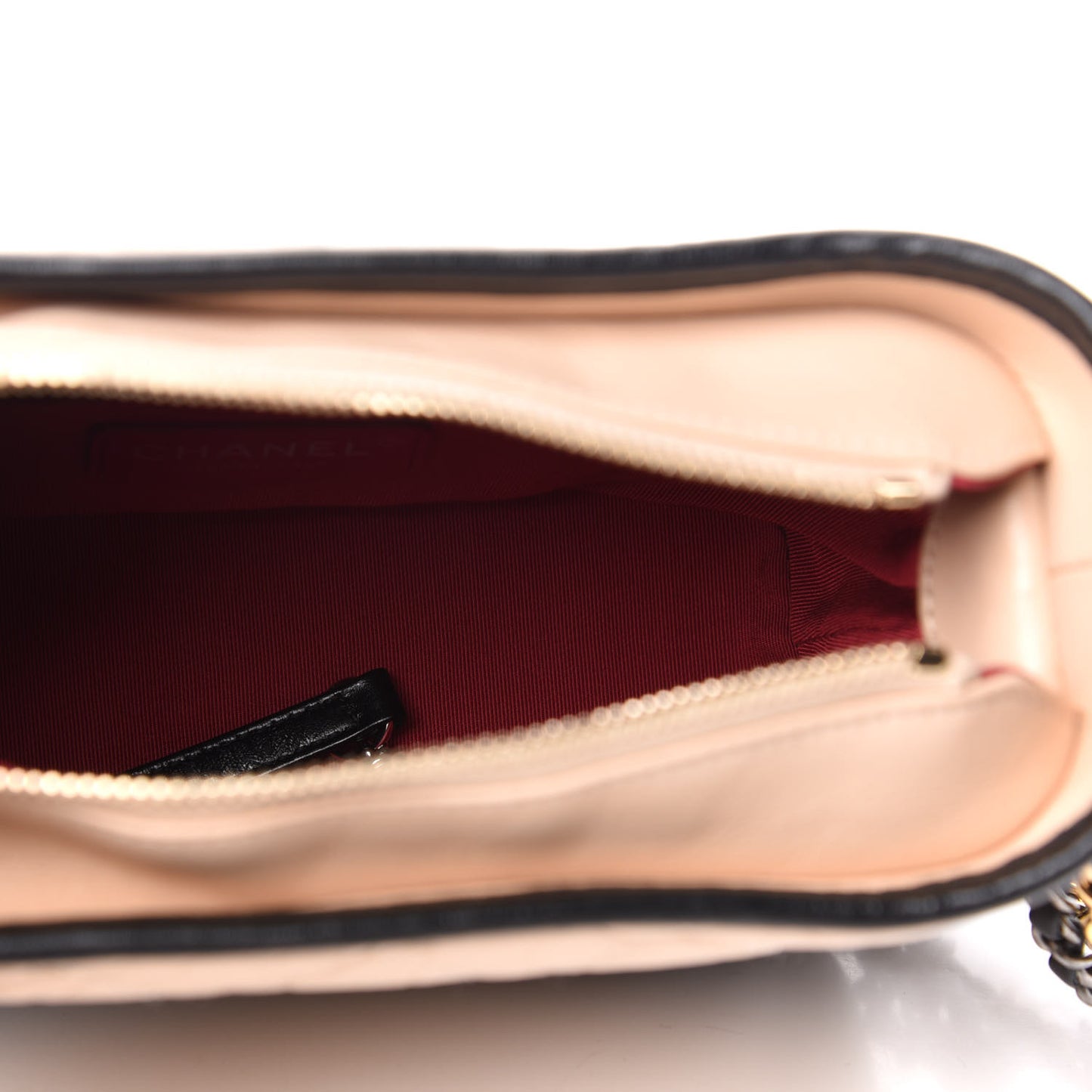 Aged Calfskin Quilted Small Gabrielle Hobo Beige Black