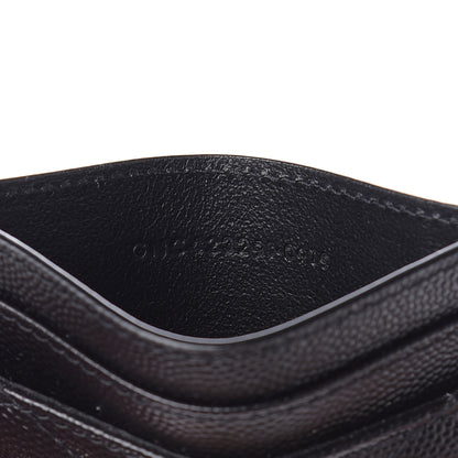 Saint Laurent Grain De Poudre Matelasse Chevron Monogram Credit Card Case Black 7 of 8