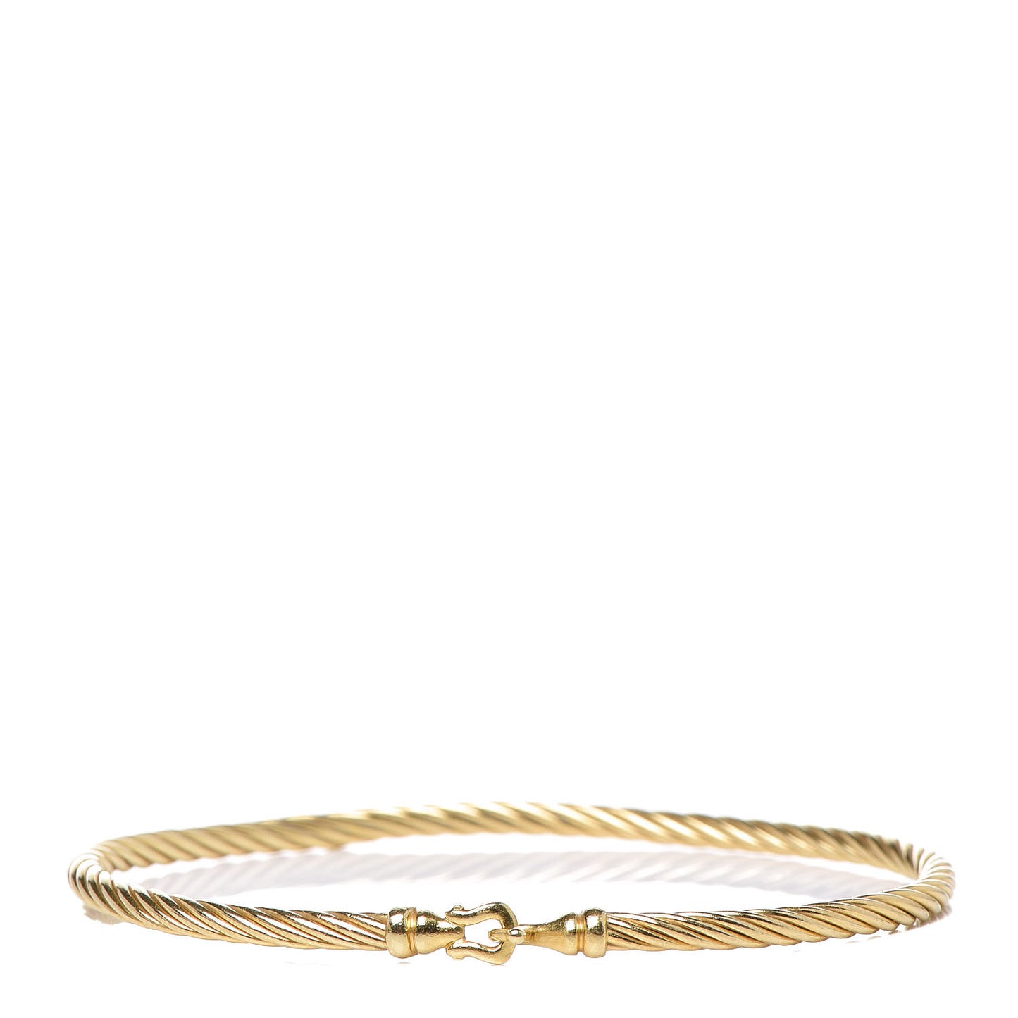 18K Yellow Gold 3mm Cable Buckle Bracelet