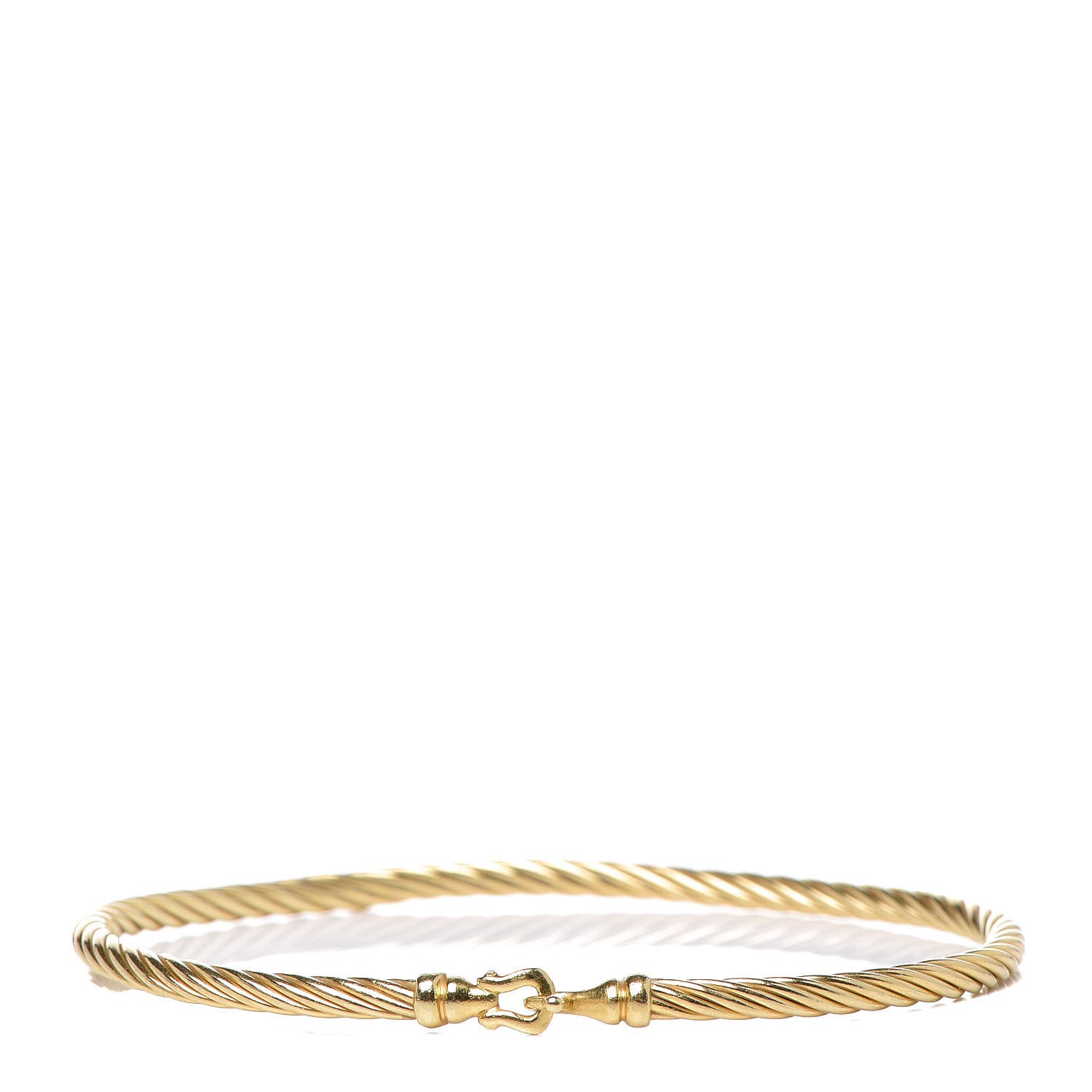 David Yurman 18K Yellow Gold 3mm Cable Buckle Bracelet 1 of 4