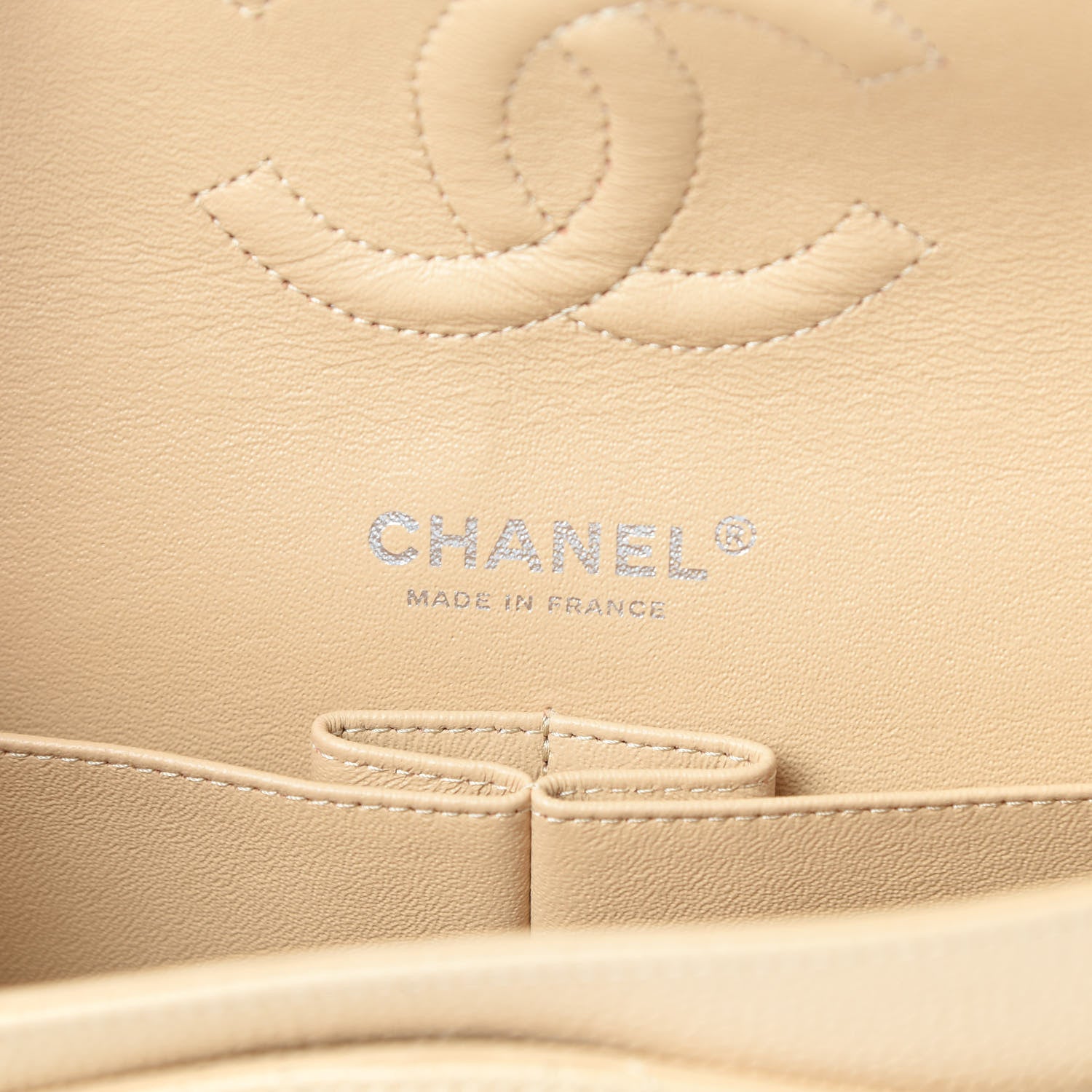 Chanel Caviar Quilted Medium Double Flap Beige 6 of 11