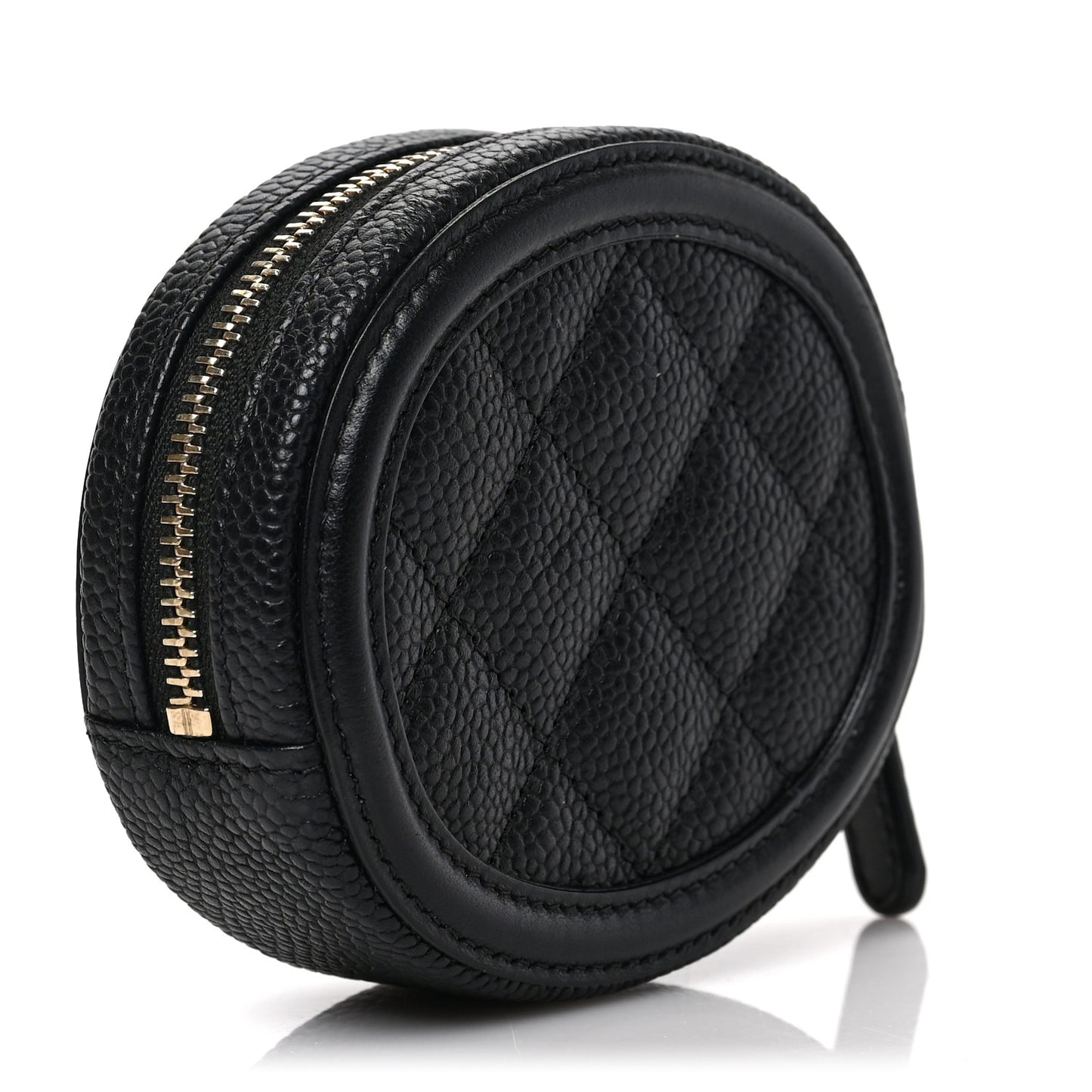 Caviar Quilted Filigree Zip Around Classic Coin Purse Black