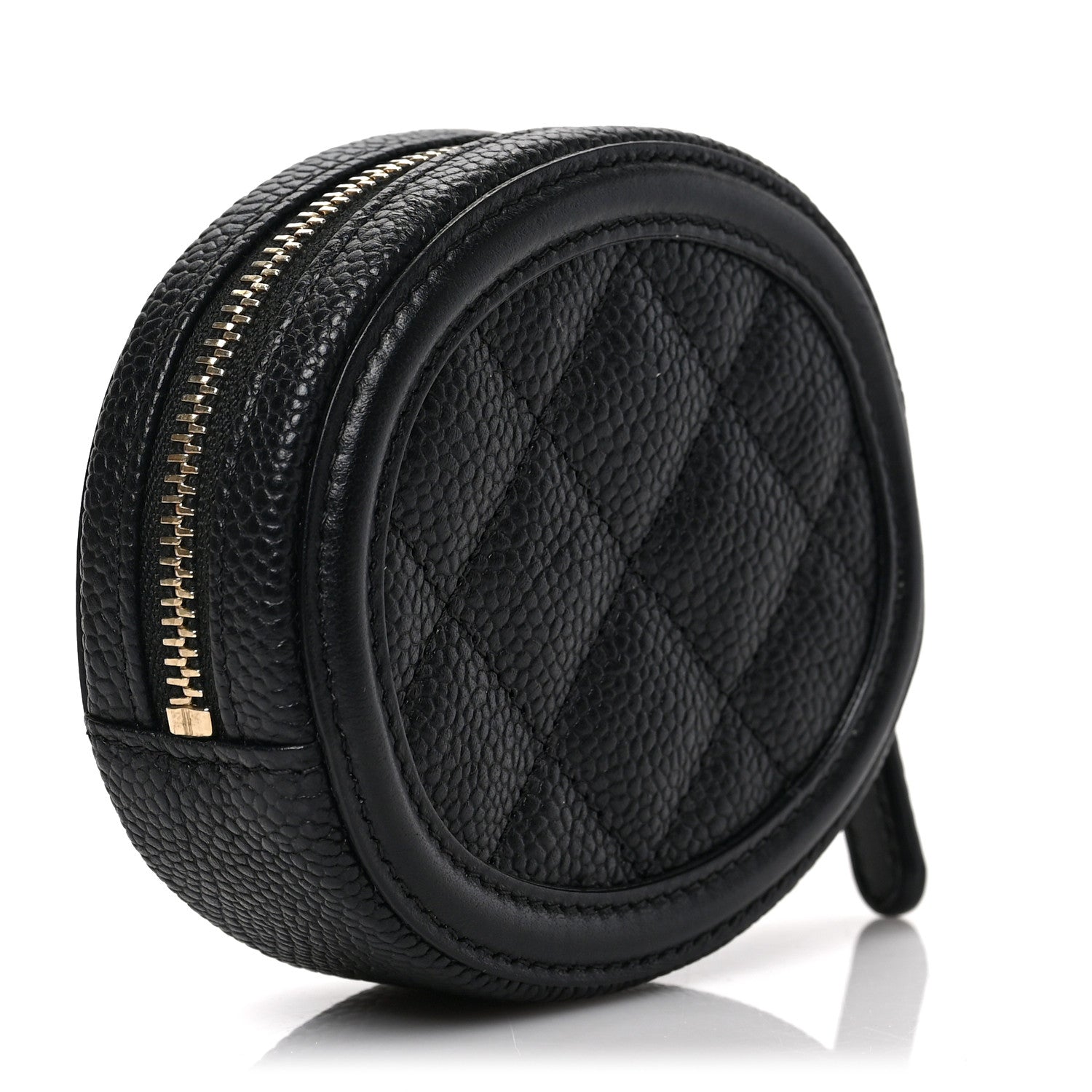 Chanel Caviar Quilted Filigree Zip Around Classic Coin Purse Black 3 of 6