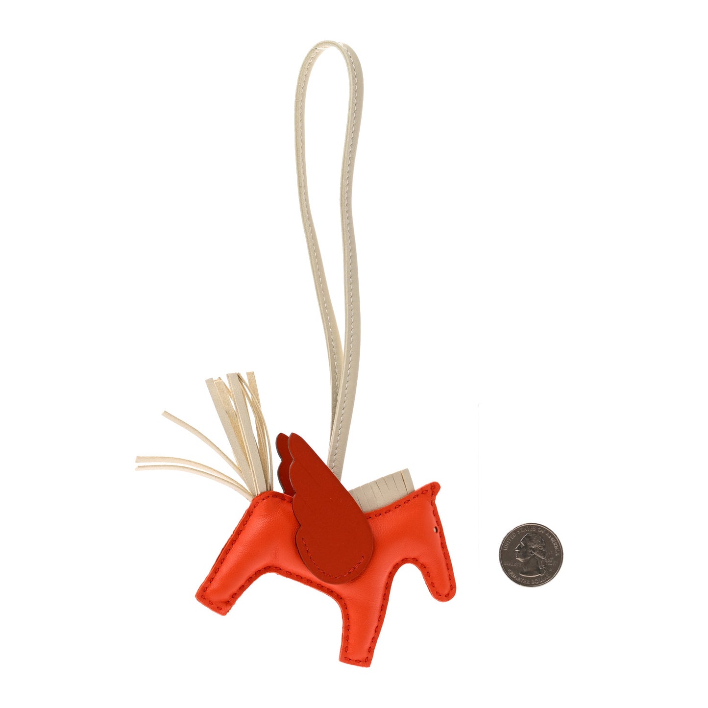 Milo Lambskin Grigri Rodeo Pegase Horse Bag Charm MM Orange Poppy Craie Terre Battue