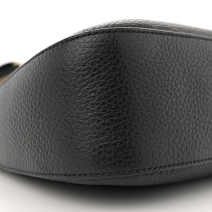 Prada Vitello Daino Soft Zippered Hobo Shoulder Bag Black 9 of 11