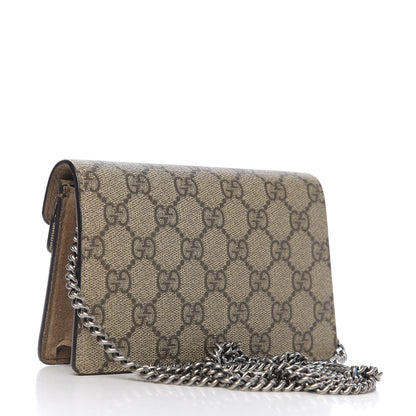 Gucci GG Supreme Monogram Super Mini Dionysus Shoulder Bag Taupe 2 of 9