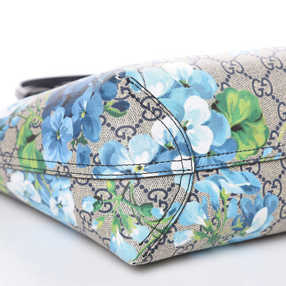 Gucci GG Supreme Monogram Blooms Small Reversible Tote Beige Blue Navy 11 of 15