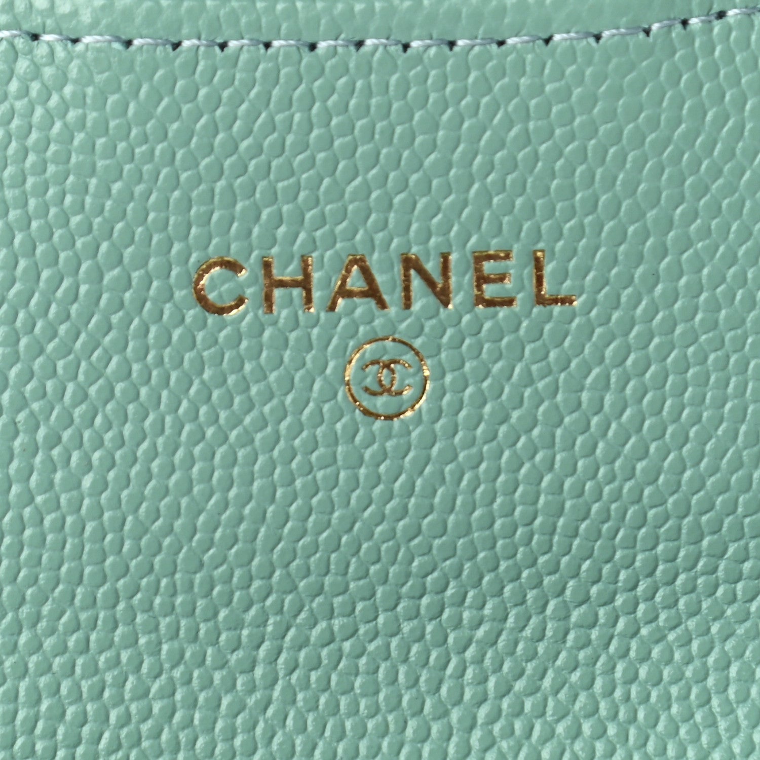 Chanel Caviar Quilted Flap Card Holder Wallet Light Green 6 of 9
