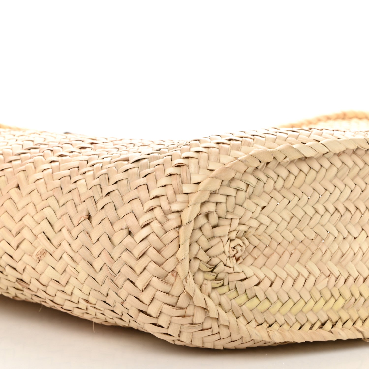 Celine Raffia Calfskin Triomphe Medium Panier Tan 8 of 9