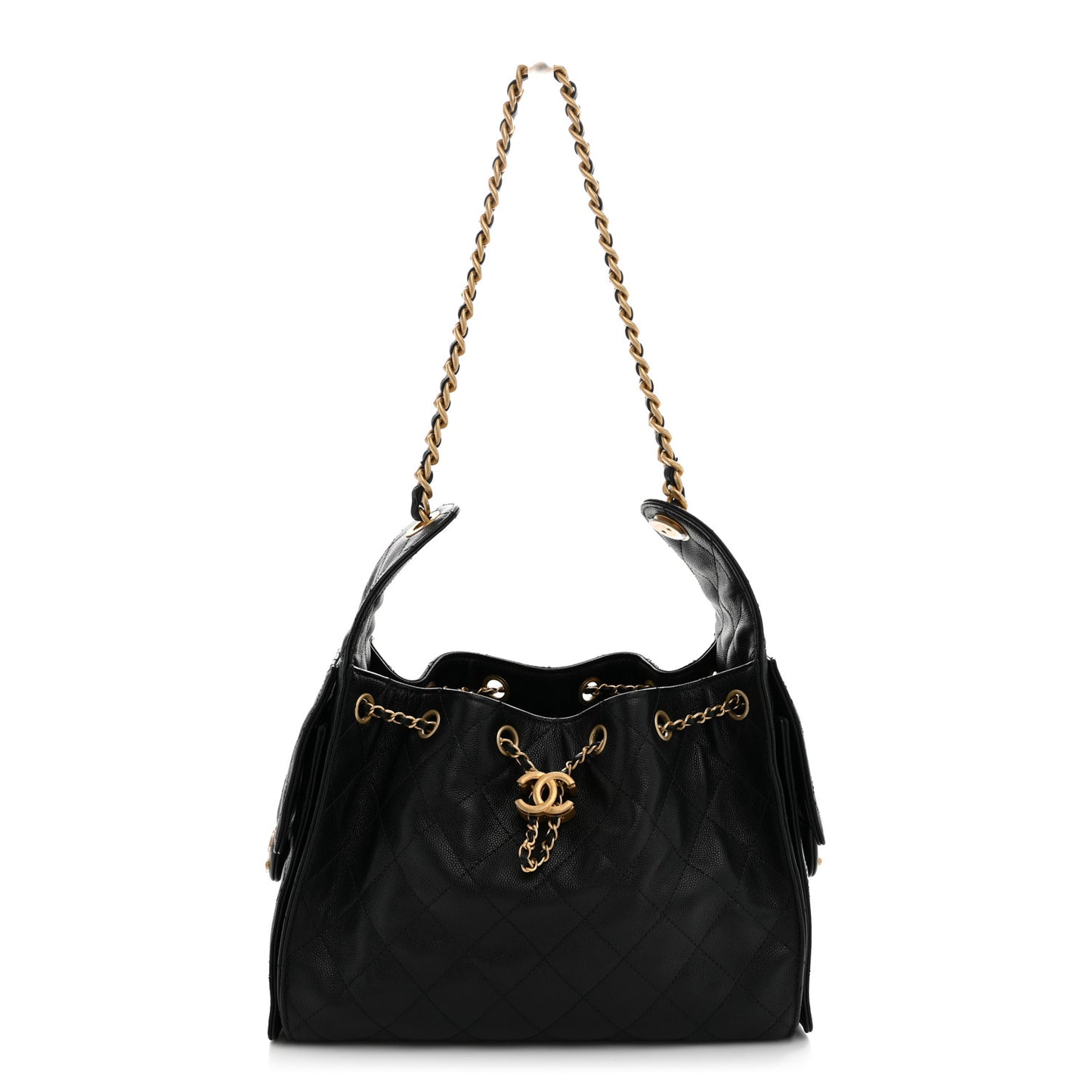 Caviar Quilted Small Chanel 25 Handbag Black