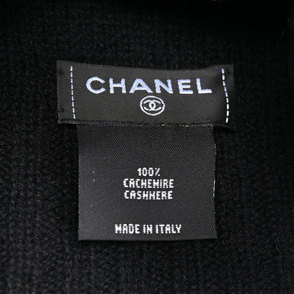 Chanel Cashmere CC Beanie Hat Black 5 of 5