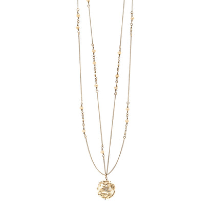 Chanel Crystal Pearl Drop Multi Chain Necklace Gold 1 of 5