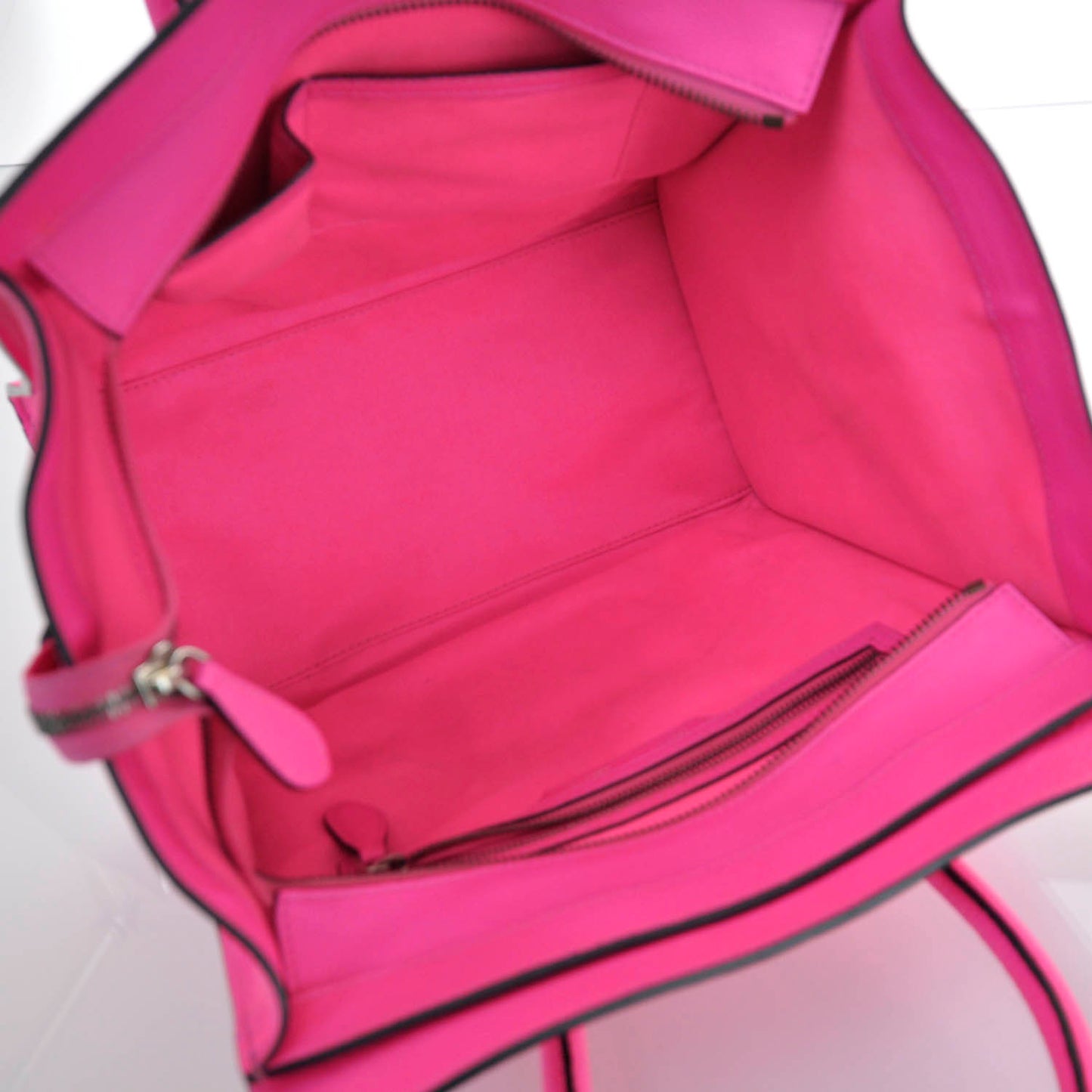Pebbled Leather Mini Luggage Fluo Pink