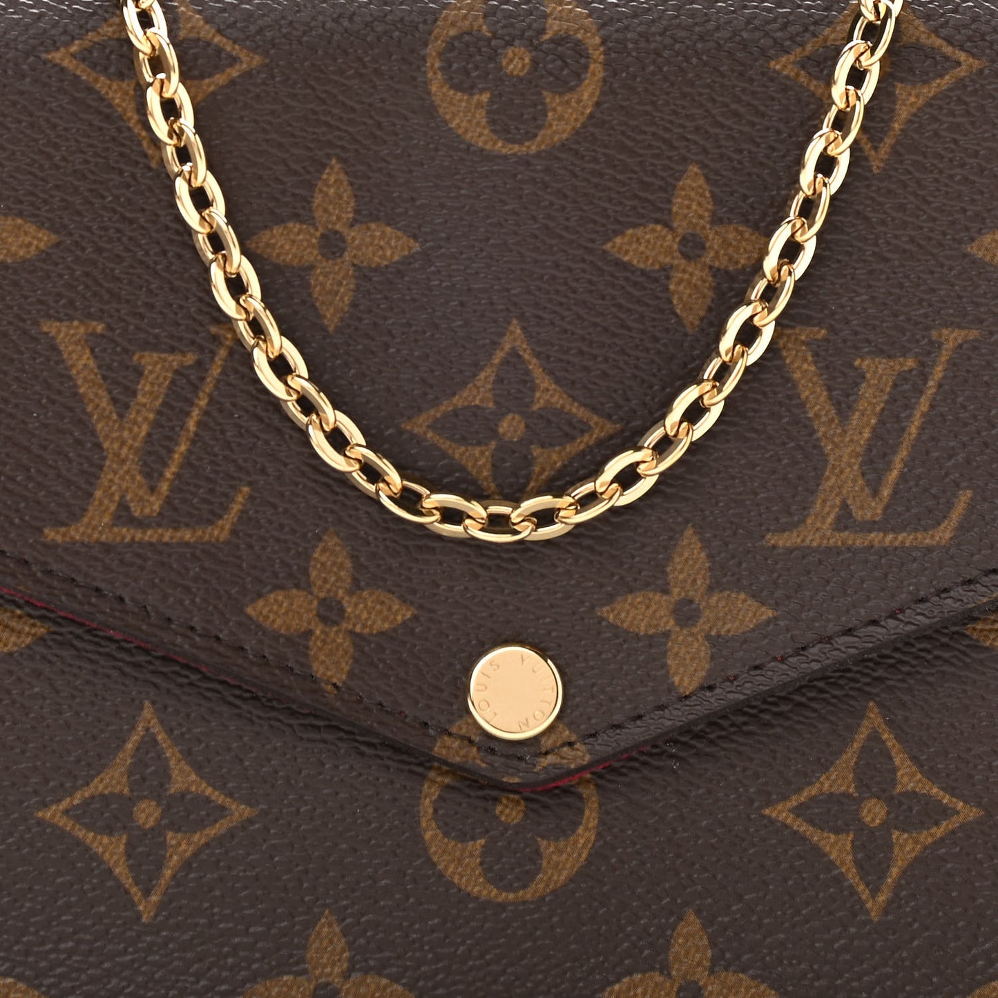 Monogram Pochette Felicie Chain Wallet Fuchsia