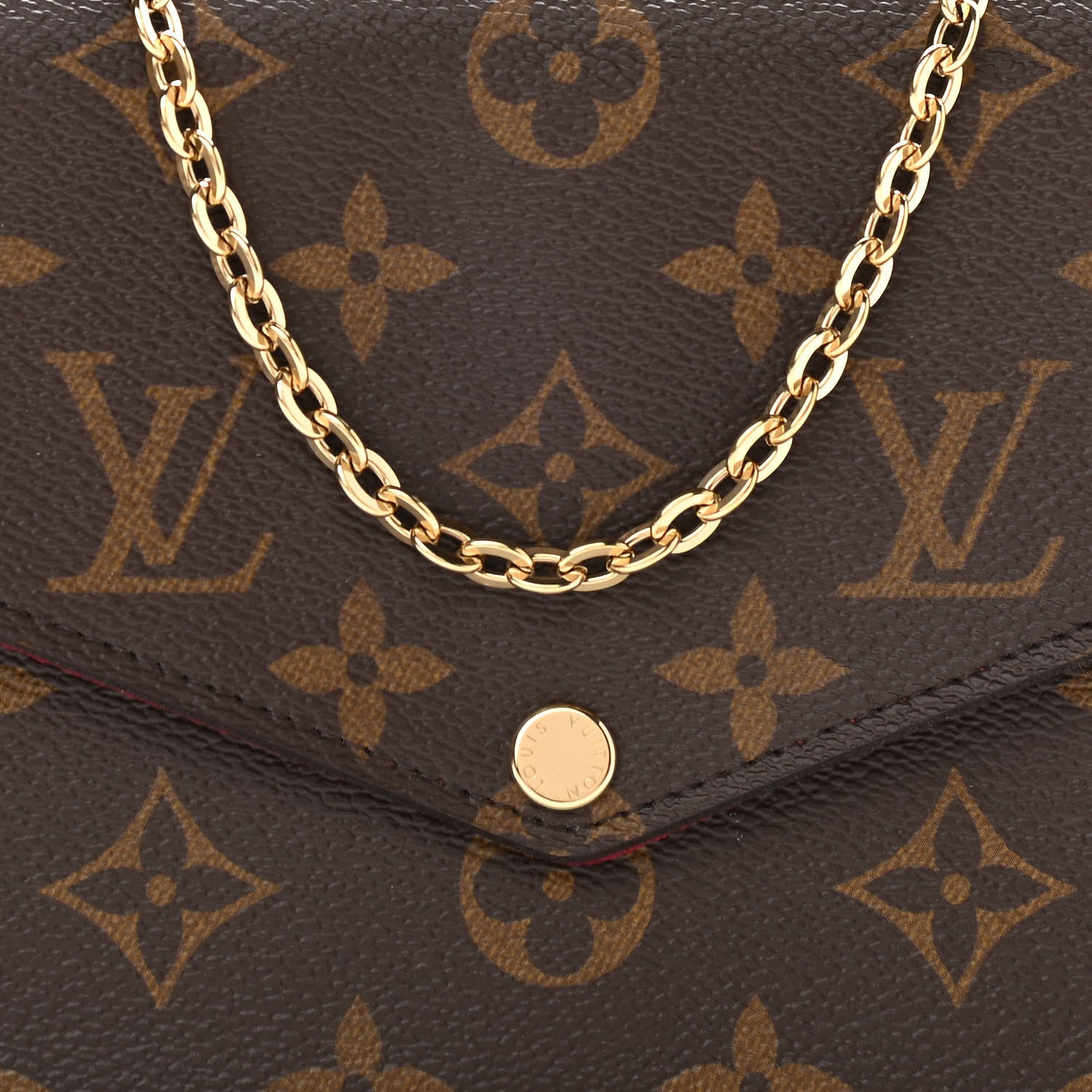 Louis Vuitton Monogram Pochette Felicie Chain Wallet Fuchsia 8 of 11