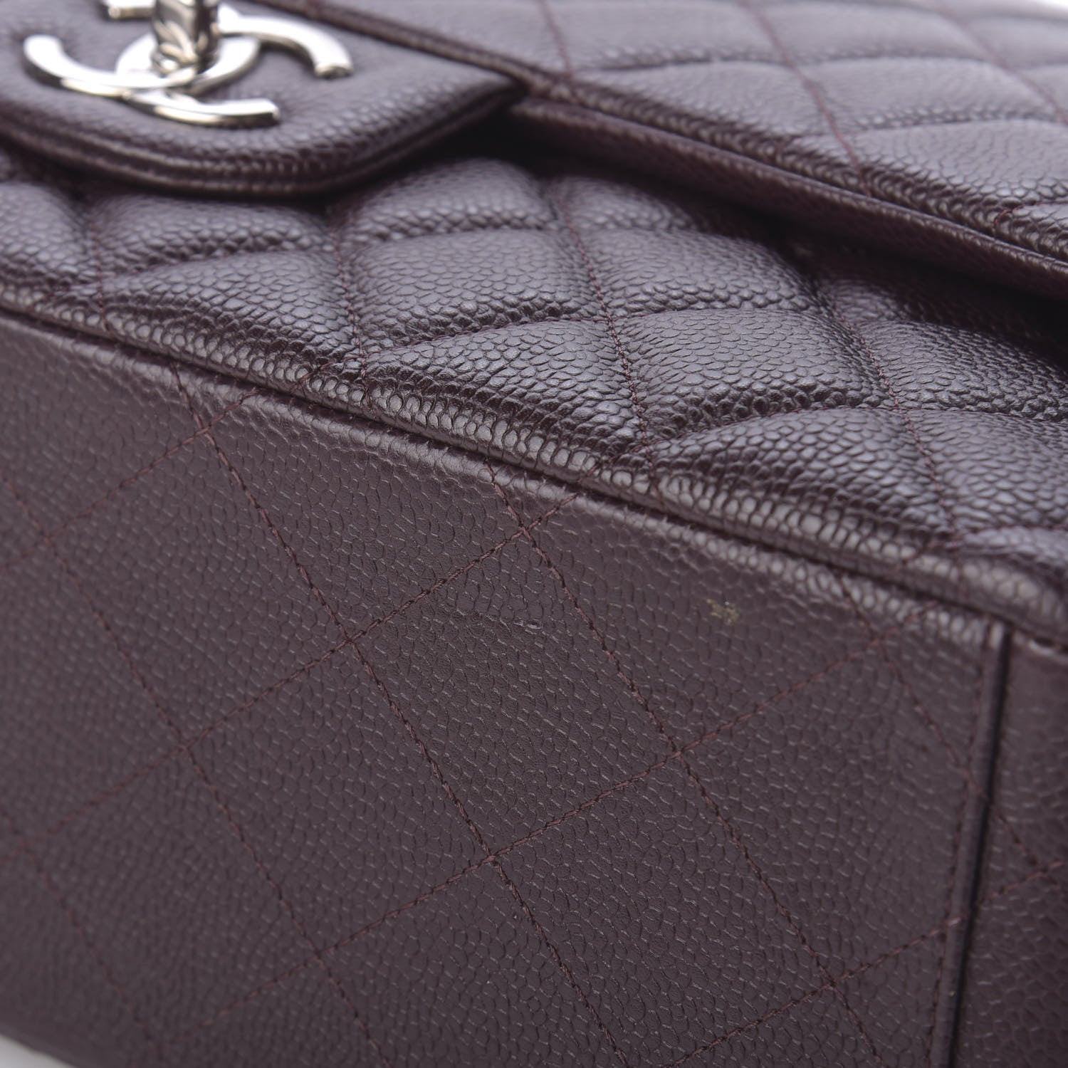 Chanel Caviar Quilted Maxi Double Flap Burgundy 13 of 13
