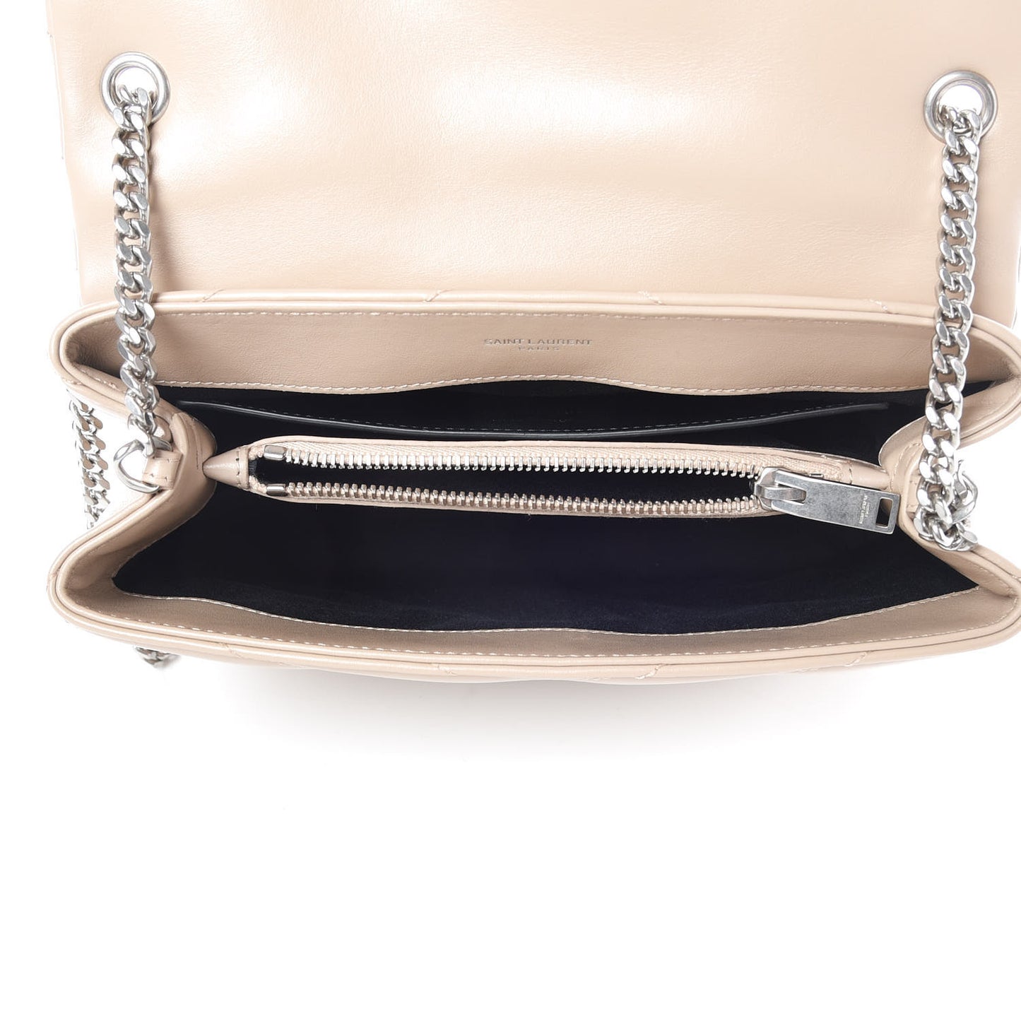 Calfskin Y Quilted Monogram Small Loulou Chain Satchel Dark Beige
