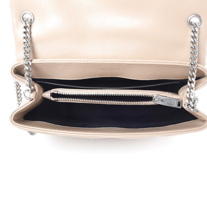 Saint Laurent Calfskin Y Quilted Monogram Small Loulou Chain Satchel Dark Beige 5 of 11