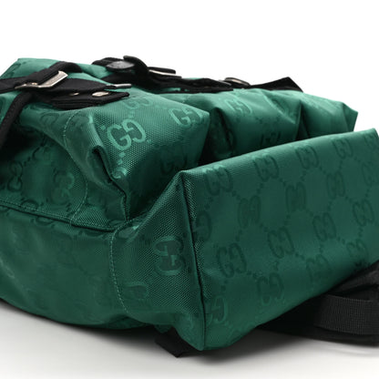 Gucci Econyl Nylon Monogram Off The Grid Utility Pocket Backpack Scrabble Green Black 8 of 9