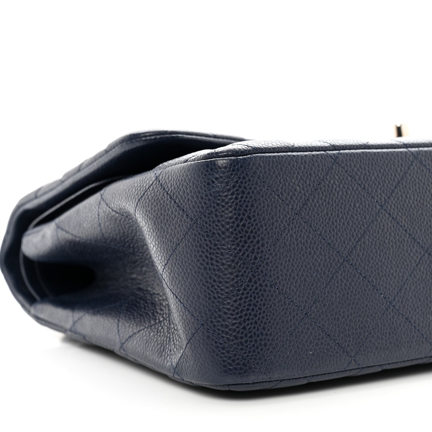 Chanel Caviar Quilted Jumbo Double Flap Navy Blue 9 of 11