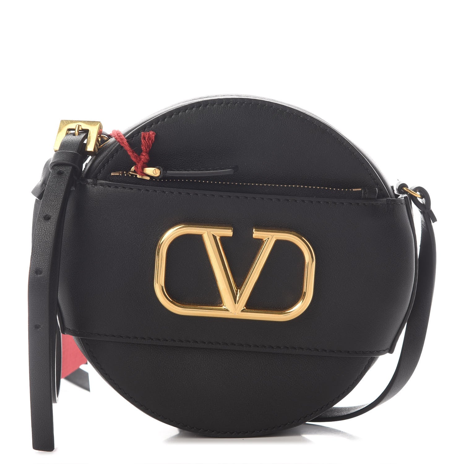 Valentino Garavani Calfskin VLogo Round Crossbody Bag Black 1 of 6