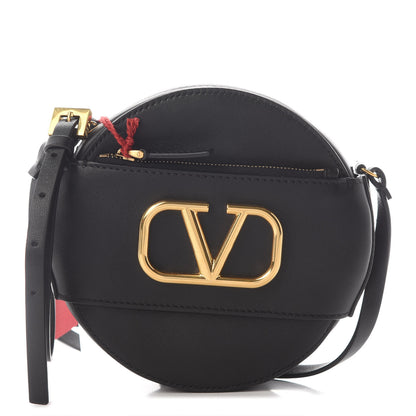 Valentino Garavani Calfskin VLogo Round Crossbody Bag Black 1 of 6