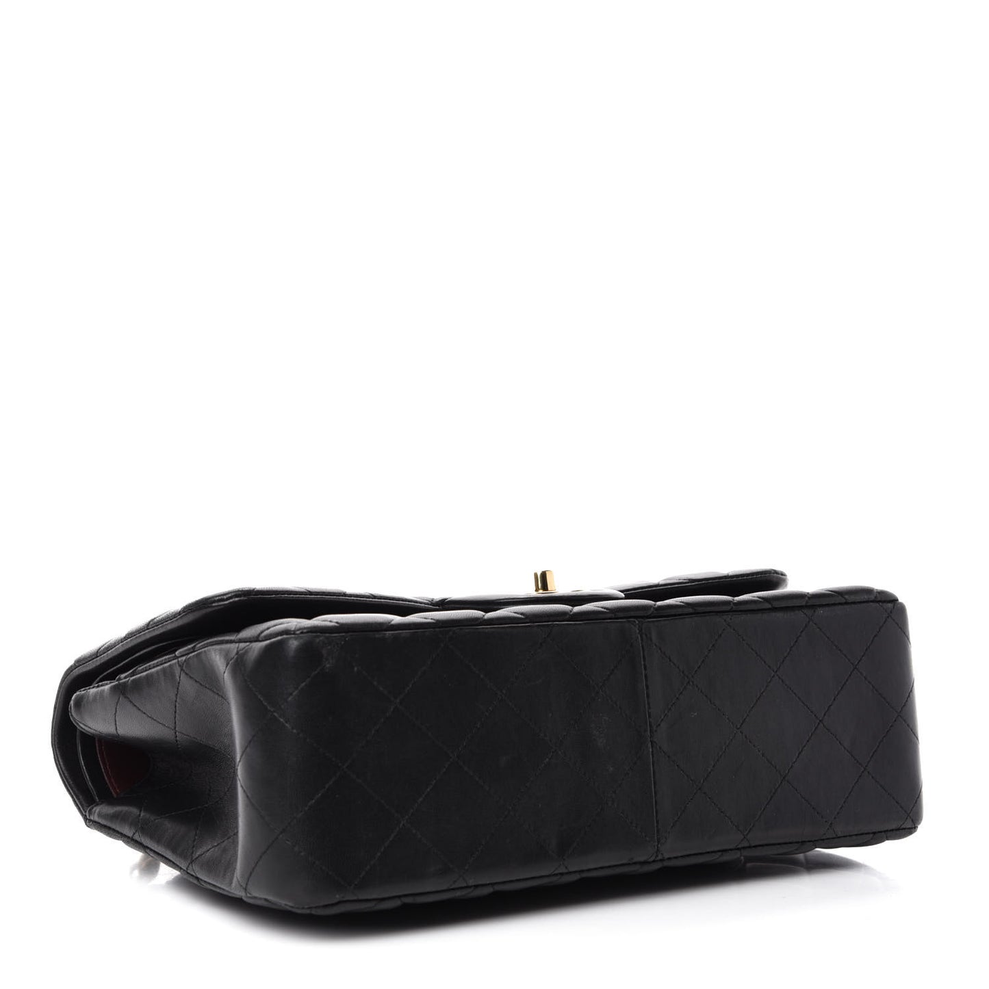 Lambskin Quilted Jumbo Double Flap Black
