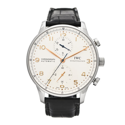 IWC Stainless Steel Alligator 41mm Portugieser Chronograph Automatic Watch IW371604 1 of 4