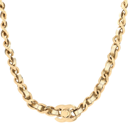 Chanel Metallic Lambskin CC Turnlock Chain Choker M Gold 1 of 6
