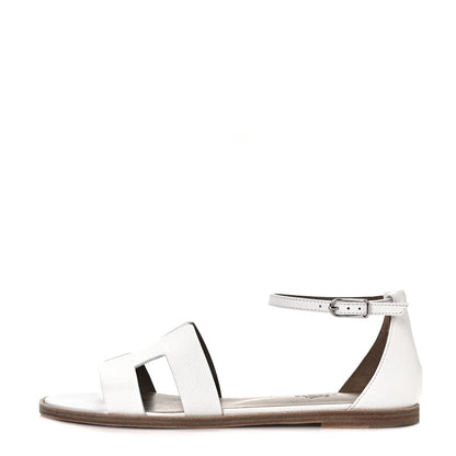 Hermes Epsom Santorini Sandals 37.5 White 1 of 9