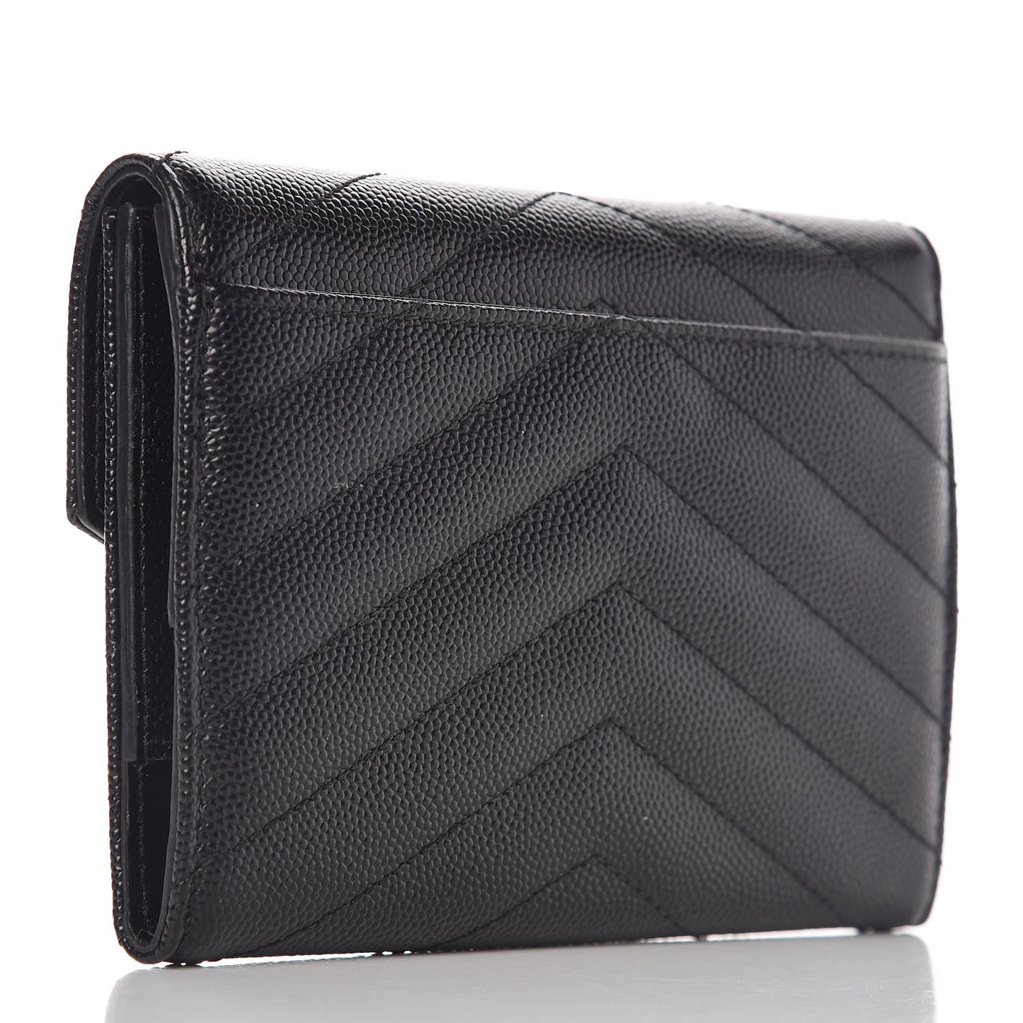 Grain De Poudre Matelasse Chevron Small Monogram Passport Case Black