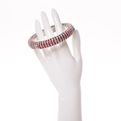 Chanel Tweed CC Narrow Bangle M Pink Black White 2 of 5